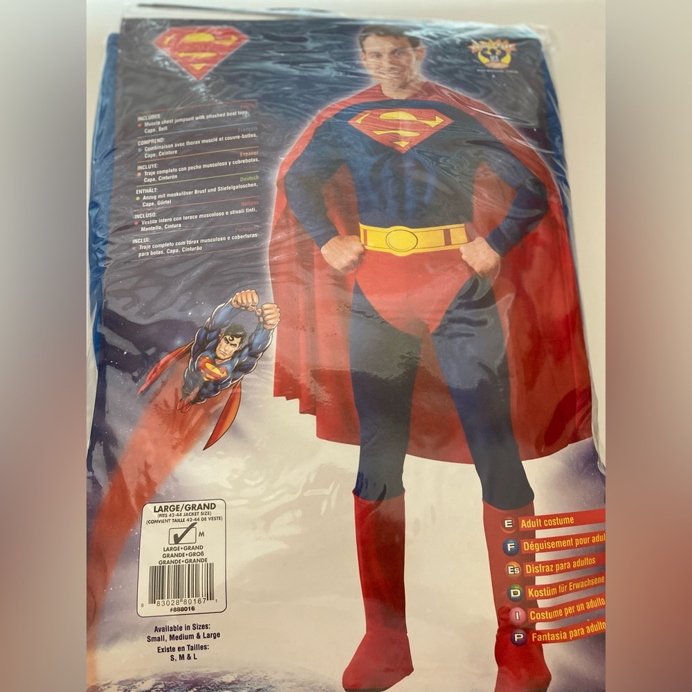 Superman Halloween Men costume size L